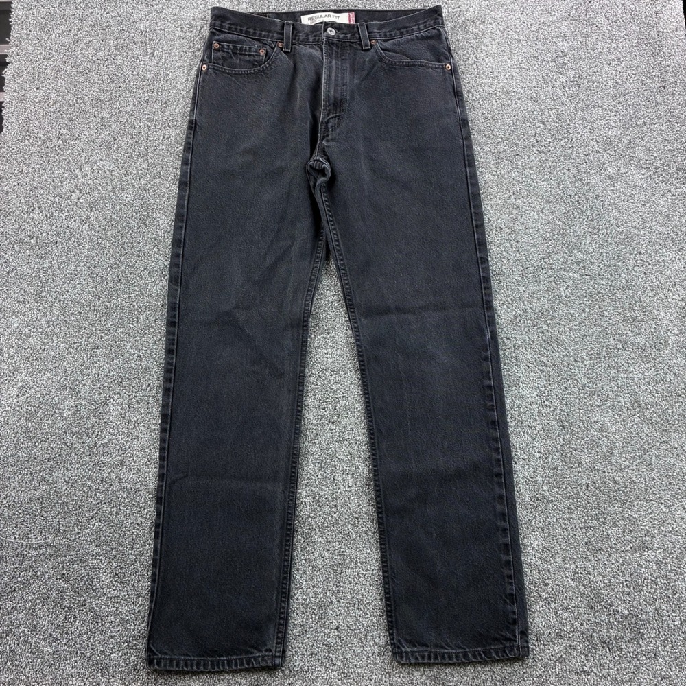 Vintage Levi's 505 Jeans Mens 33x33 Black Faded‎ Denim Straight Leg Denim USA